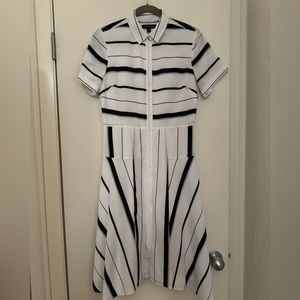 Banana Republic black and white stripped button down dress. Size 4